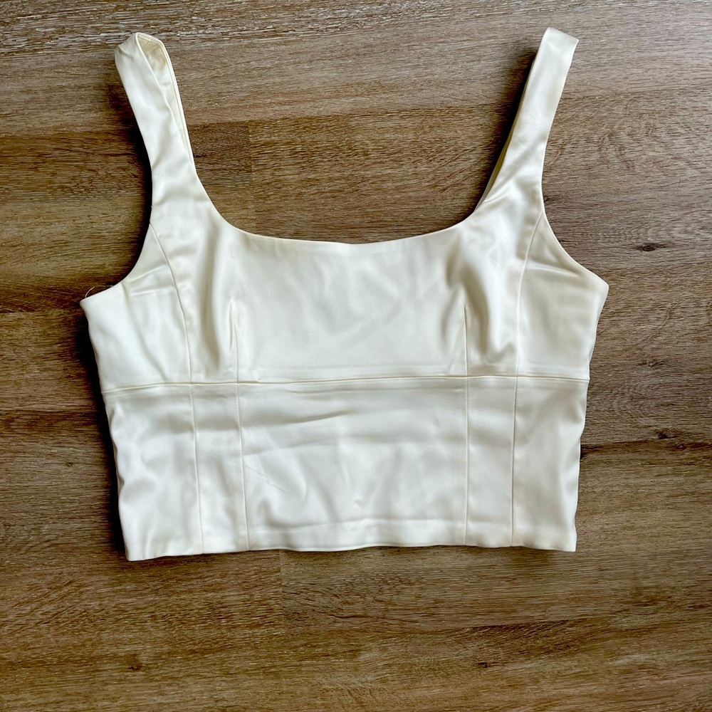 Cream Satin Top